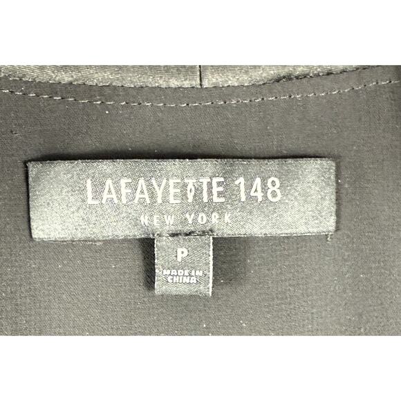 Lafayette 148 New York Black sleeveless velvet size P tie front dress. - Picture 3 of 10